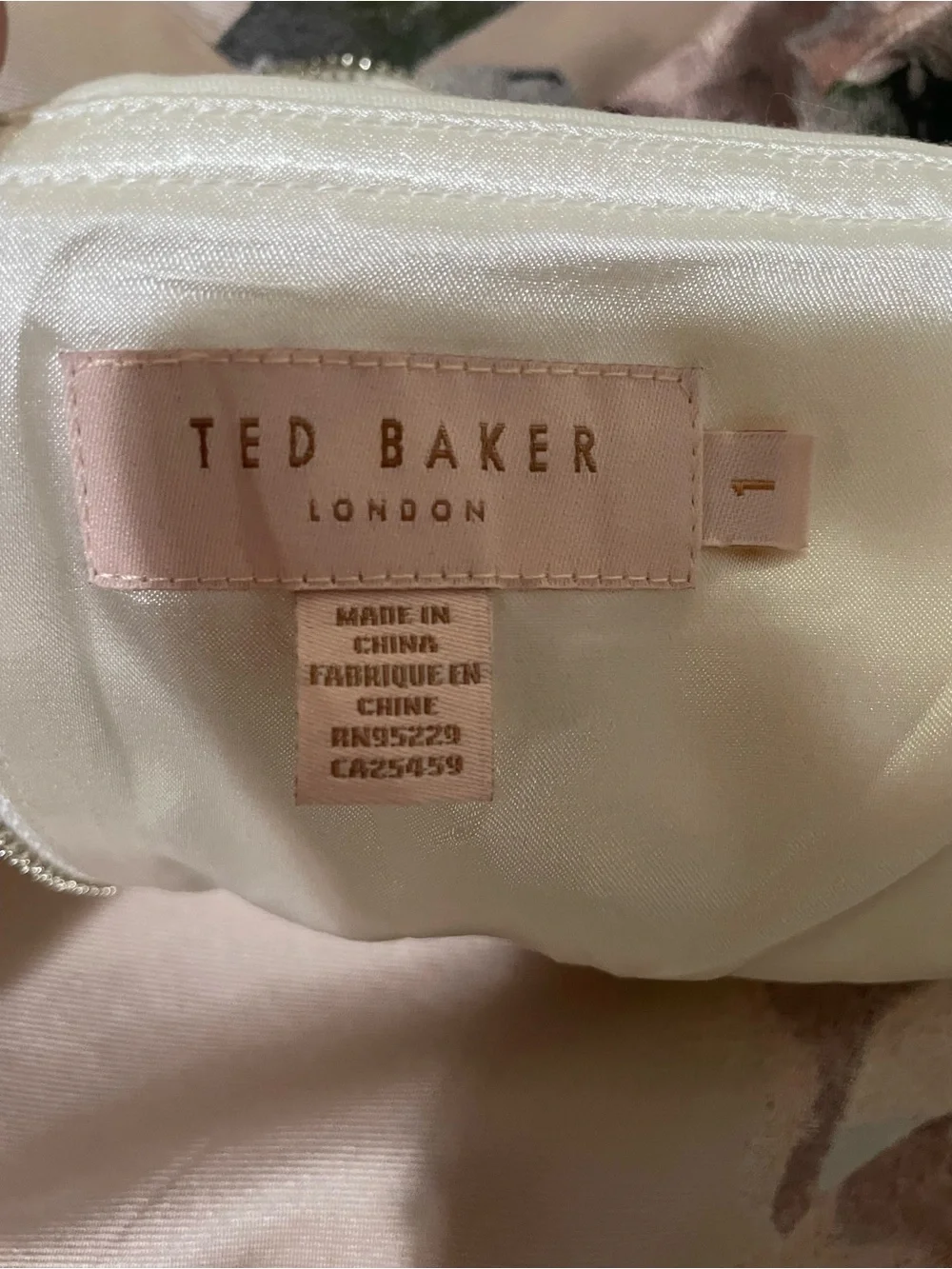 Ted Baker Blush Pink and Ivory Satin Lined Piece